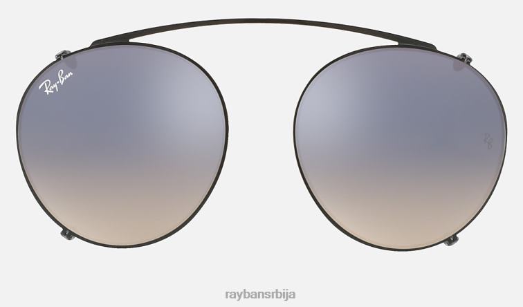 Ray-Ban роунд флецк цлип-он P0HP2526 наочаре за сунце црна/сребрна мушкарци