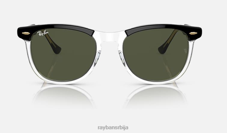 Ray-Ban око соколово P0HP252 наочаре за сунце полирано црно на транспарентно/зелено мушкарци