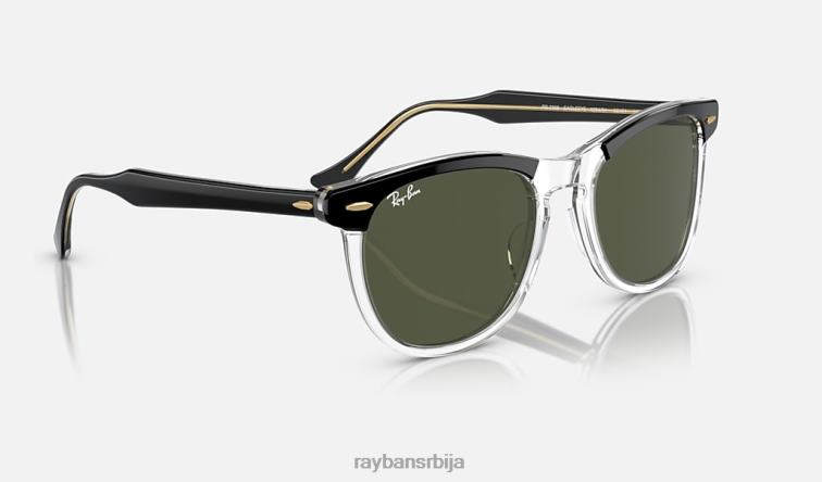 Ray-Ban око соколово P0HP252 наочаре за сунце полирано црно на транспарентно/зелено мушкарци