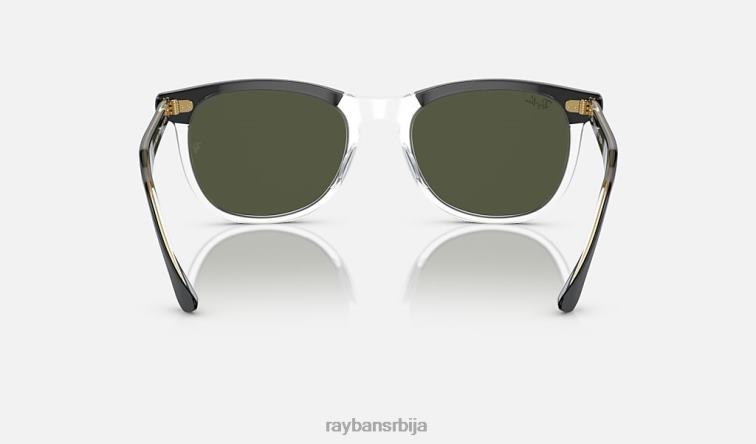 Ray-Ban око соколово P0HP252 наочаре за сунце полирано црно на транспарентно/зелено мушкарци