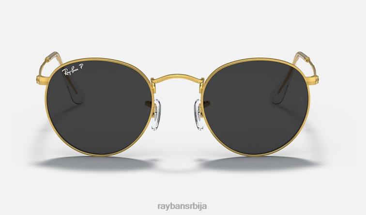 Ray-Ban округли метал P0HP25 наочаре за сунце полирано злато/црно мушкарци