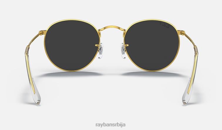 Ray-Ban округли метал P0HP25 наочаре за сунце полирано злато/црно мушкарци