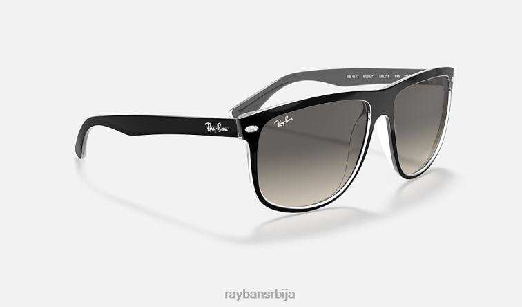 Ray-Ban дечко P0HP262 наочаре за сунце полирано црно на транспарентно/сиво мушкарци