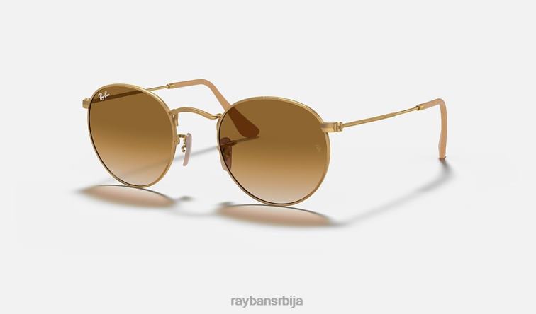 Ray-Ban округли метал P0HP27 наочаре за сунце мат златна/светло браон мушкарци