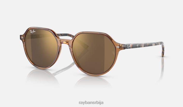 Ray-Ban тхалиа P0HP271 наочаре за сунце полирана провидна браон/златна мушкарци