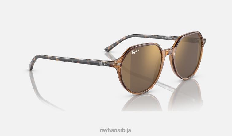 Ray-Ban тхалиа P0HP271 наочаре за сунце полирана провидна браон/златна мушкарци