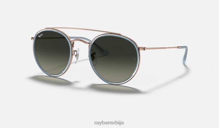 Ray-Ban округли дупли мост P0HP277 наочаре за сунце полирани бакар/сива мушкарци
