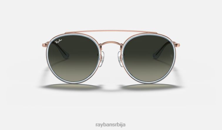 Ray-Ban округли дупли мост P0HP277 наочаре за сунце полирани бакар/сива мушкарци