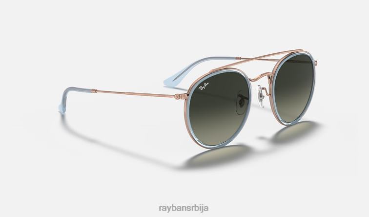 Ray-Ban округли дупли мост P0HP277 наочаре за сунце полирани бакар/сива мушкарци