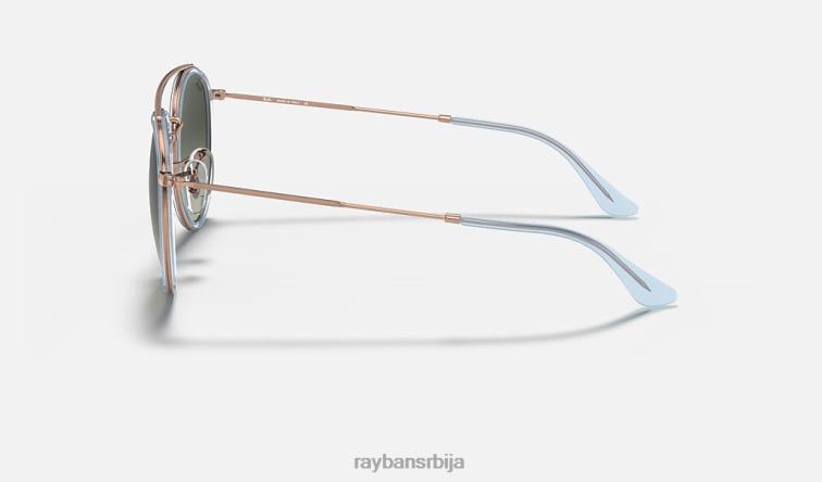Ray-Ban округли дупли мост P0HP277 наочаре за сунце полирани бакар/сива мушкарци