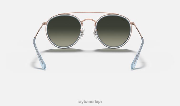 Ray-Ban округли дупли мост P0HP277 наочаре за сунце полирани бакар/сива мушкарци