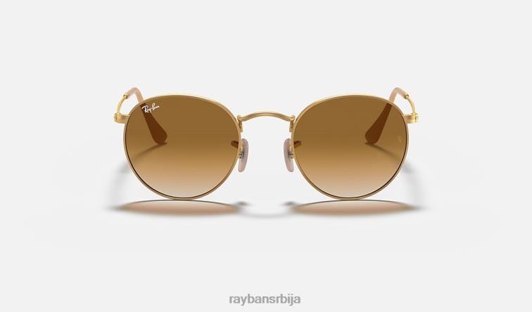 Ray-Ban округли метал P0HP27 наочаре за сунце мат златна/светло браон мушкарци