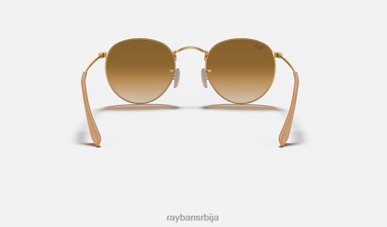Ray-Ban округли метал P0HP27 наочаре за сунце мат златна/светло браон мушкарци