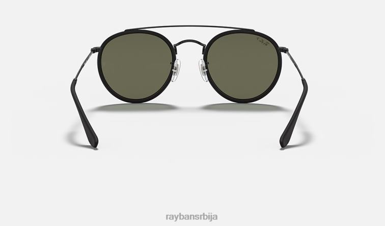 Ray-Ban округли дупли мост P0HP284 наочаре за сунце полирана црно/зелена мушкарци