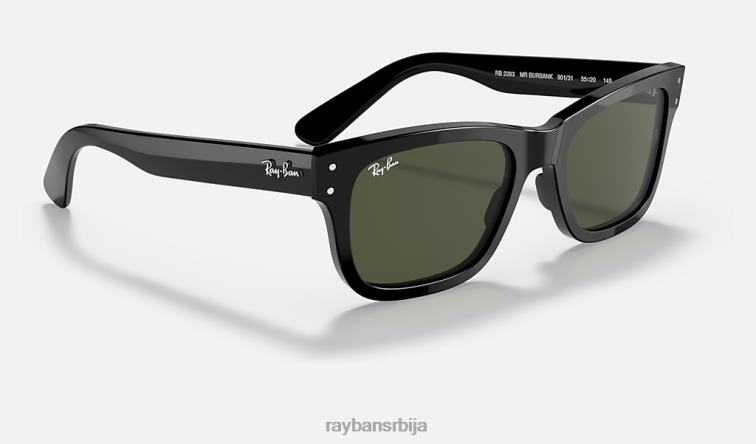 Ray-Ban бурбанк P0HP288 наочаре за сунце полирана црно/зелена мушкарци