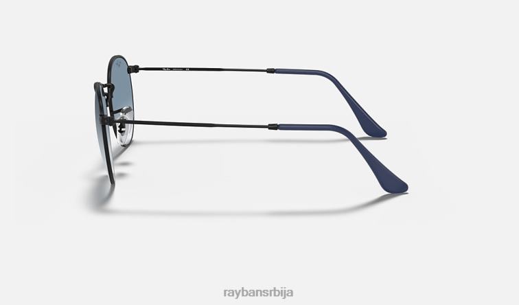 Ray-Ban округли метал P0HP28 наочаре за сунце мат црна/светло плава мушкарци