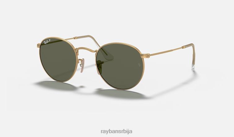 Ray-Ban округли метал P0HP29 наочаре за сунце мат златно/зелена мушкарци