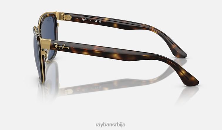 Ray-Ban Цлиде P0HP295 наочаре за сунце углачана хавана на златно/тамно плавој боји мушкарци