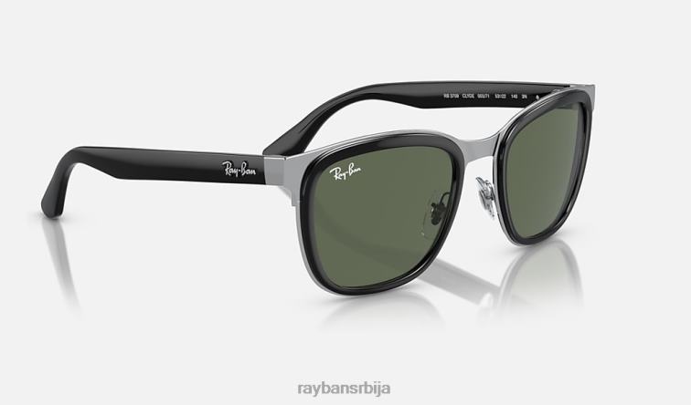 Ray-Ban Цлиде P0HP297 наочаре за сунце полирано црно на сребрно/тамно зелено мушкарци