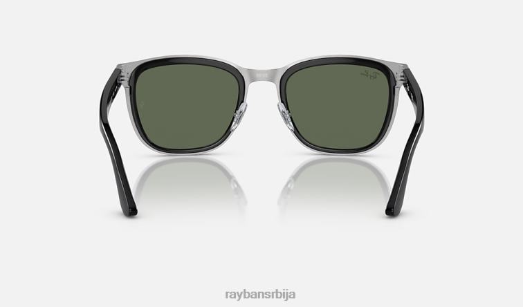 Ray-Ban Цлиде P0HP297 наочаре за сунце полирано црно на сребрно/тамно зелено мушкарци