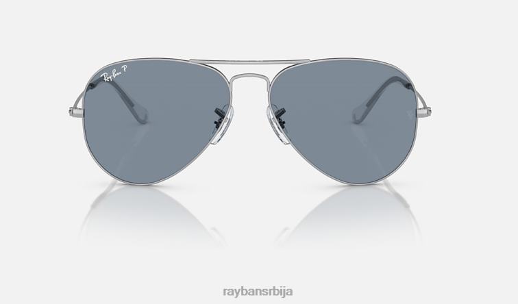 Ray-Ban авиатор цлассиц P0HP2 наочаре за сунце полирано сребрно/плаво мушкарци