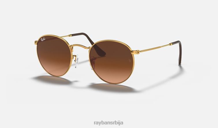 Ray-Ban округли метал P0HP30 наочаре за сунце полирана светло бронза/розе/браон мушкарци