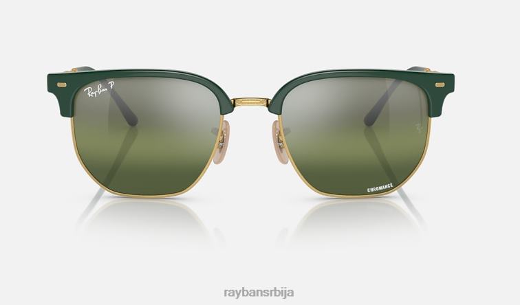 Ray-Ban нови клупски управник P0HP308 наочаре за сунце полирано зелено на злату/сребру/зелено мушкарци