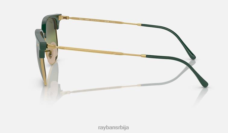 Ray-Ban нови клупски управник P0HP308 наочаре за сунце полирано зелено на злату/сребру/зелено мушкарци