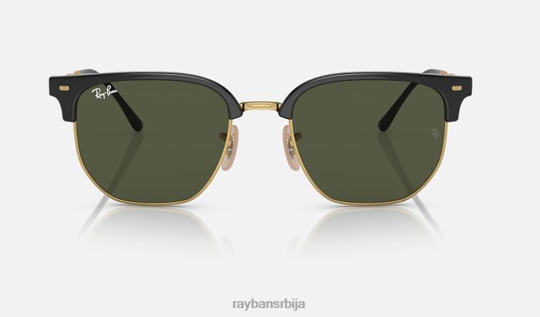Ray-Ban нови клупски управник P0HP309 наочаре за сунце полирано црно на златно/зелено мушкарци