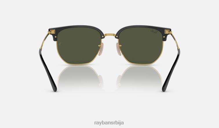Ray-Ban нови клупски управник P0HP309 наочаре за сунце полирано црно на златно/зелено мушкарци