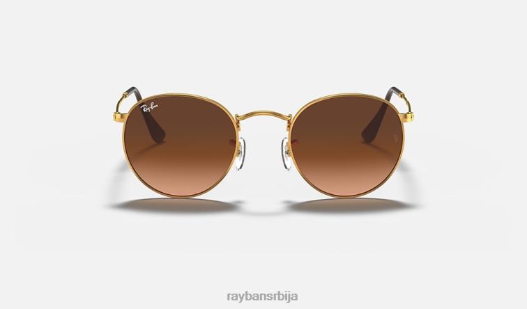 Ray-Ban округли метал P0HP30 наочаре за сунце полирана светло бронза/розе/браон мушкарци