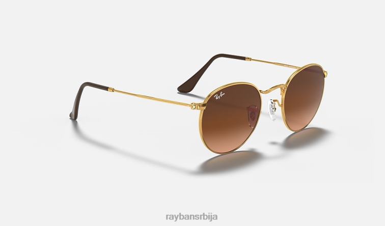 Ray-Ban округли метал P0HP30 наочаре за сунце полирана светло бронза/розе/браон мушкарци