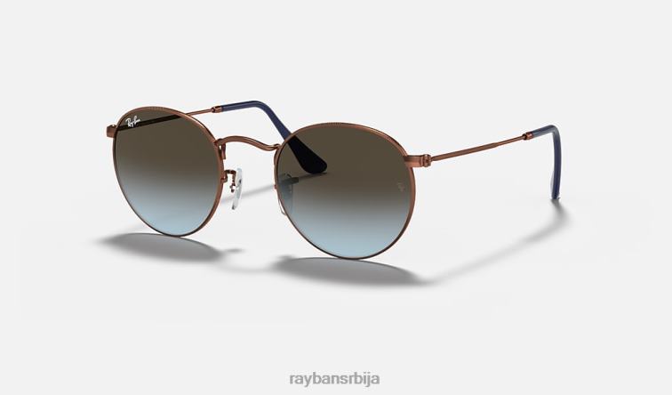Ray-Ban округли метал P0HP31 наочаре за сунце углачана бронза бакар/плава/браон мушкарци
