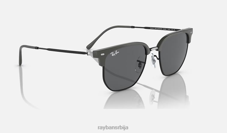 Ray-Ban нови клупски управник P0HP311 наочаре за сунце полирана сива на црно/тамно сива мушкарци