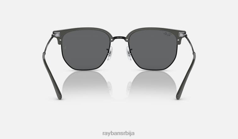 Ray-Ban нови клупски управник P0HP311 наочаре за сунце полирана сива на црно/тамно сива мушкарци