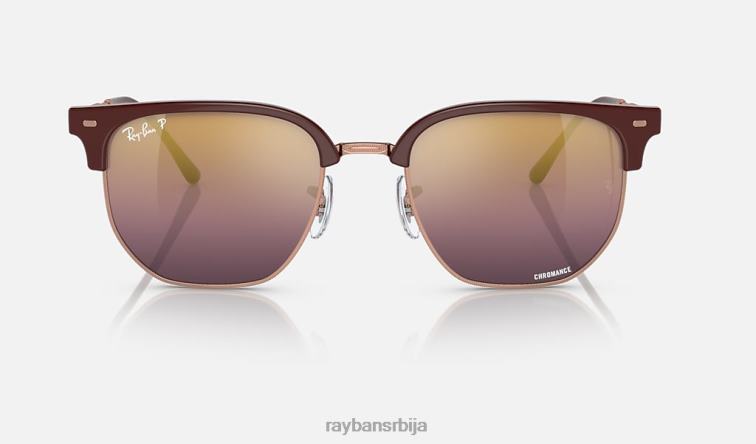 Ray-Ban нови клупски управник P0HP312 наочаре за сунце полирани бордо на ружичасто злато/злато/црвено мушкарци