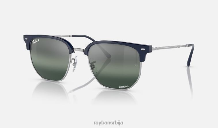 Ray-Ban нови клупски управник P0HP313 наочаре за сунце полирано плаво на сребро/сребро/плаво мушкарци