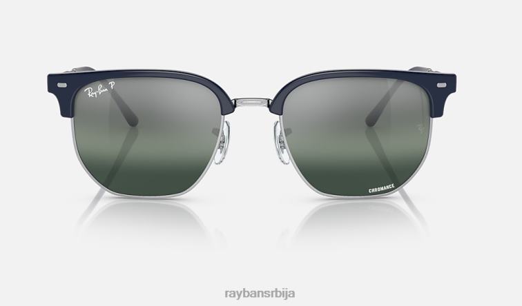 Ray-Ban нови клупски управник P0HP313 наочаре за сунце полирано плаво на сребро/сребро/плаво мушкарци
