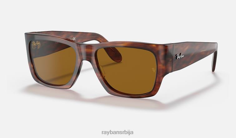 Ray-Ban номад P0HP314 наочаре за сунце углачана пругаста хавана/браон мушкарци