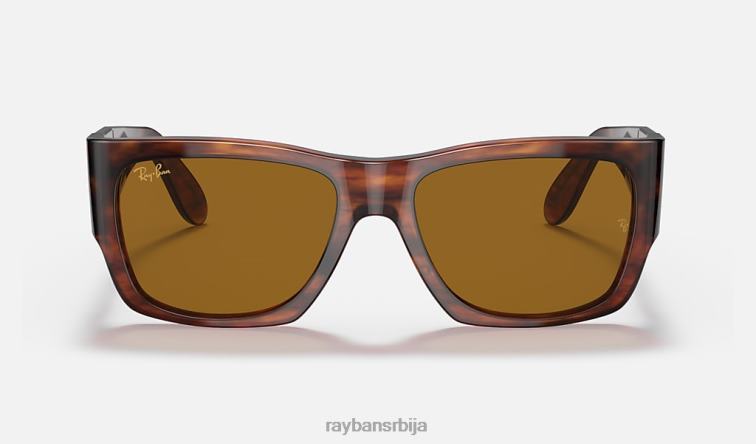 Ray-Ban номад P0HP314 наочаре за сунце углачана пругаста хавана/браон мушкарци
