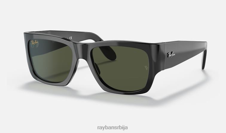 Ray-Ban номад P0HP315 наочаре за сунце полирана црно/зелена мушкарци