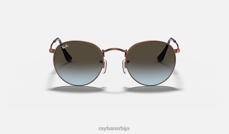 Ray-Ban округли метал P0HP31 наочаре за сунце углачана бронза бакар/плава/браон мушкарци