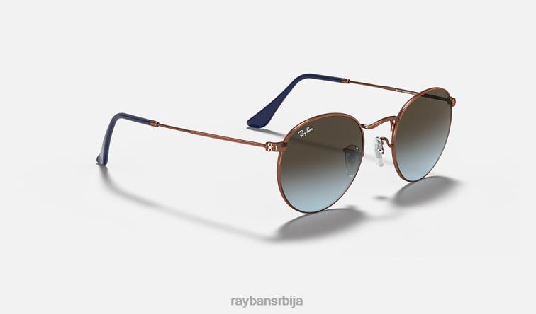 Ray-Ban округли метал P0HP31 наочаре за сунце углачана бронза бакар/плава/браон мушкарци
