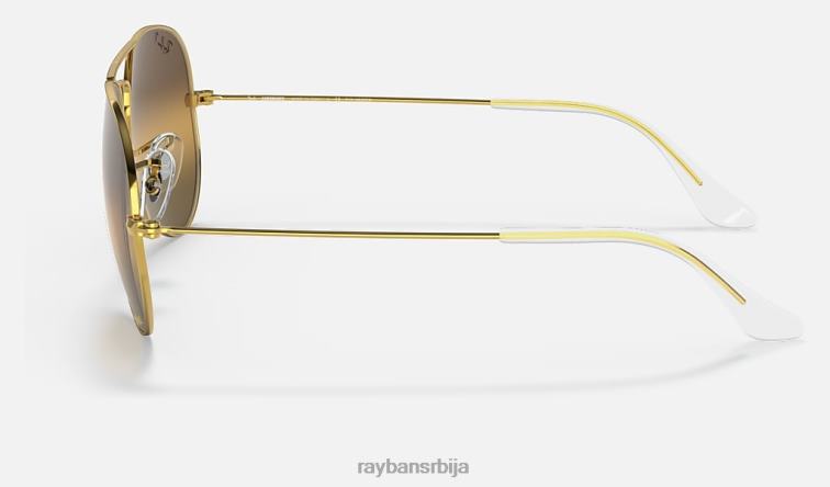 Ray-Ban авиатор цхроманце P0HP327 наочаре за сунце полирано злато/сребро/браон мушкарци