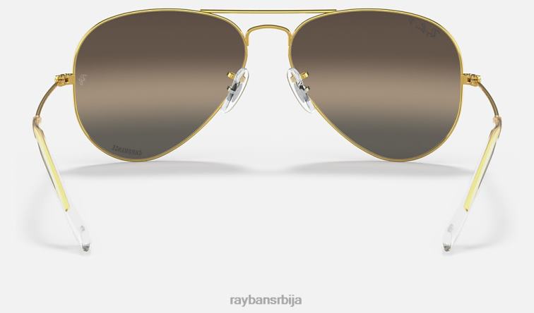 Ray-Ban авиатор цхроманце P0HP329 наочаре за сунце полирано злато/сребро/сиво мушкарци