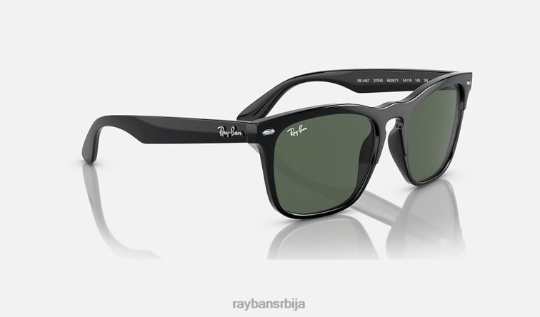 Ray-Ban Стеве P0HP336 наочаре за сунце полирана црна/тамно зелена мушкарци