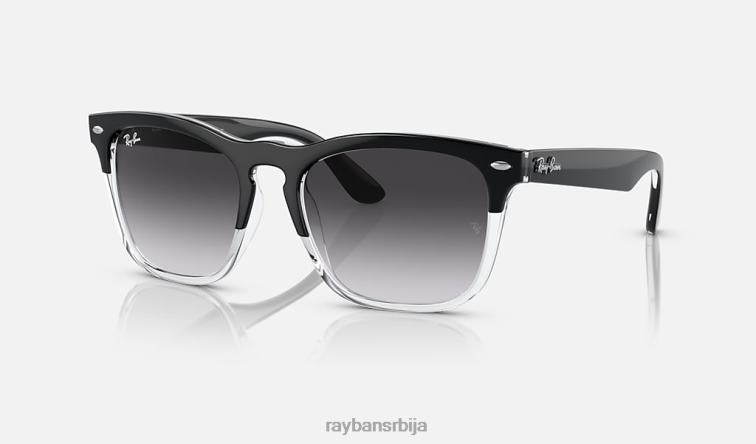 Ray-Ban Стеве P0HP337 наочаре за сунце полирано црно на транспарентно/сиво мушкарци