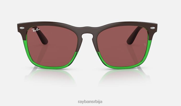 Ray-Ban Стеве P0HP339 наочаре за сунце полирано тамно браон на провидно зелено/тамнољубичасто мушкарци