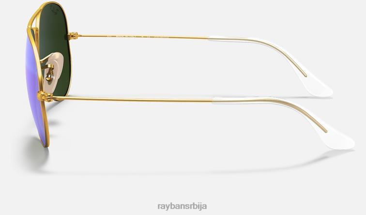 Ray-Ban авиаторски блиц сочива P0HP340 наочаре за сунце мат златно/плаво мушкарци