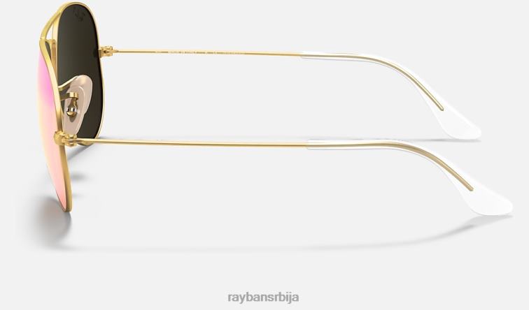 Ray-Ban авиаторски блиц сочива P0HP341 наочаре за сунце мат злато/циклама мушкарци